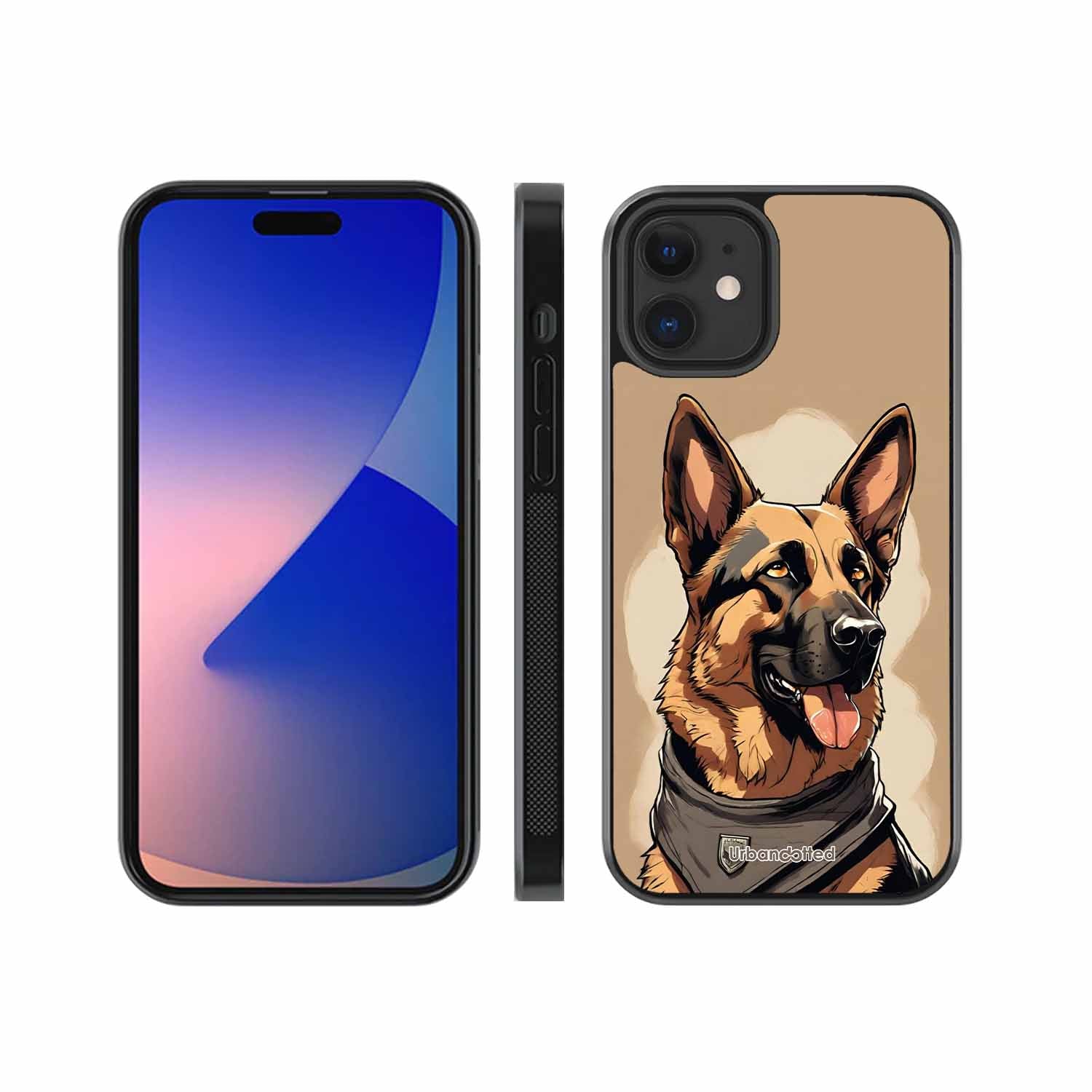 German Shepherd Portrait Glass Case For iPhone 12 Mini
