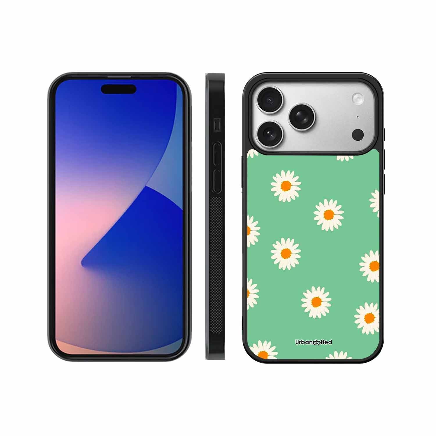 Scattered White Daisies Glass Case For iPhone 17 Pro