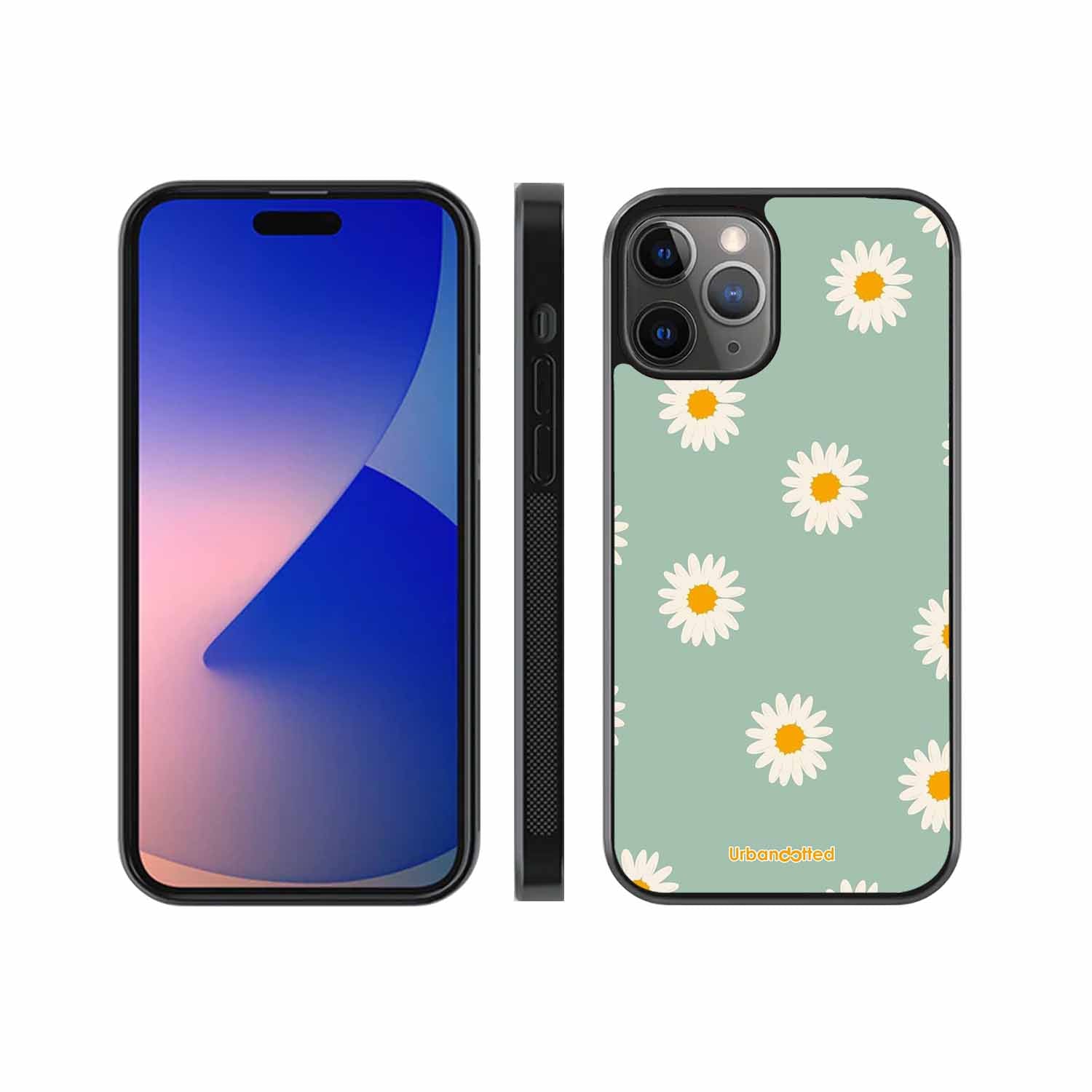 Scattered White Daisies Glass Case For iPhone 11 Pro