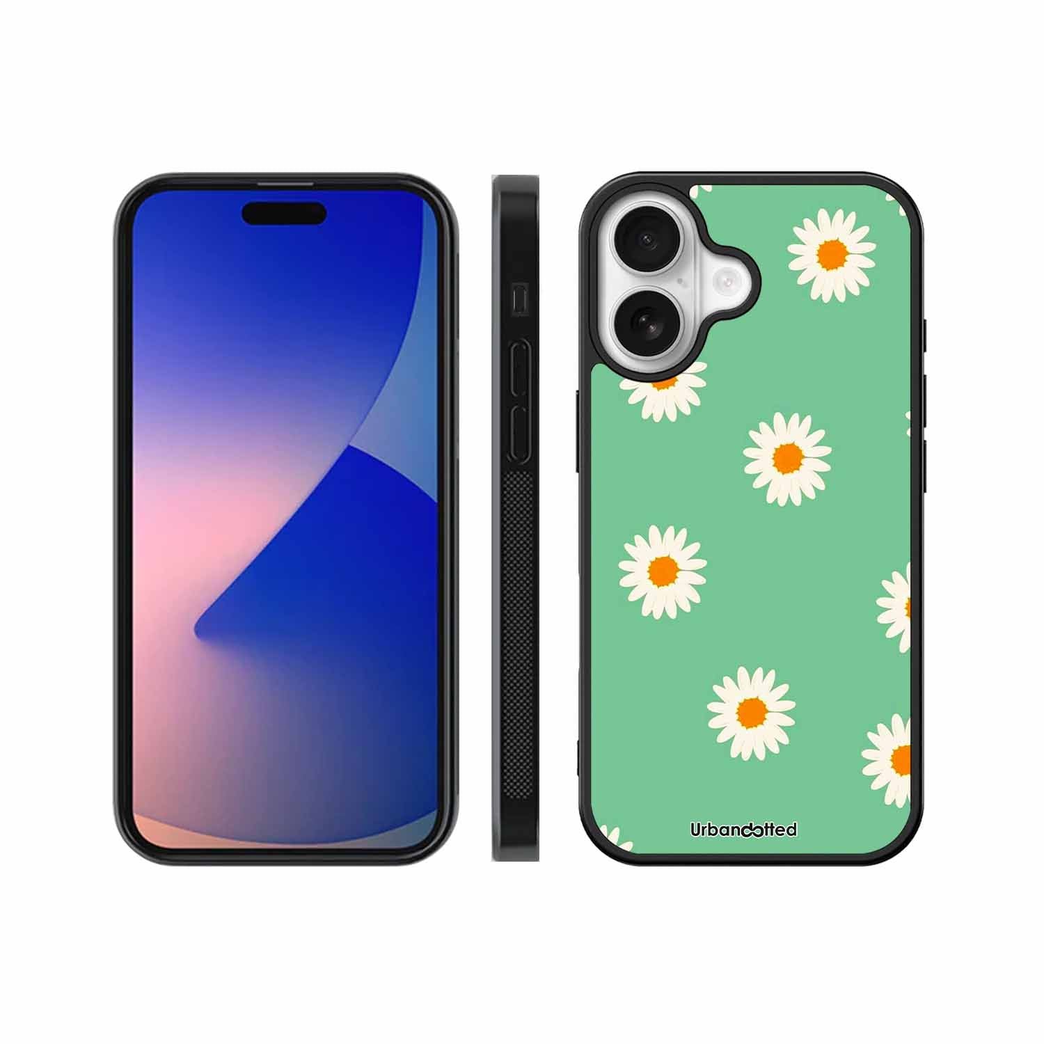 Scattered White Daisies Glass Case For iPhone 17