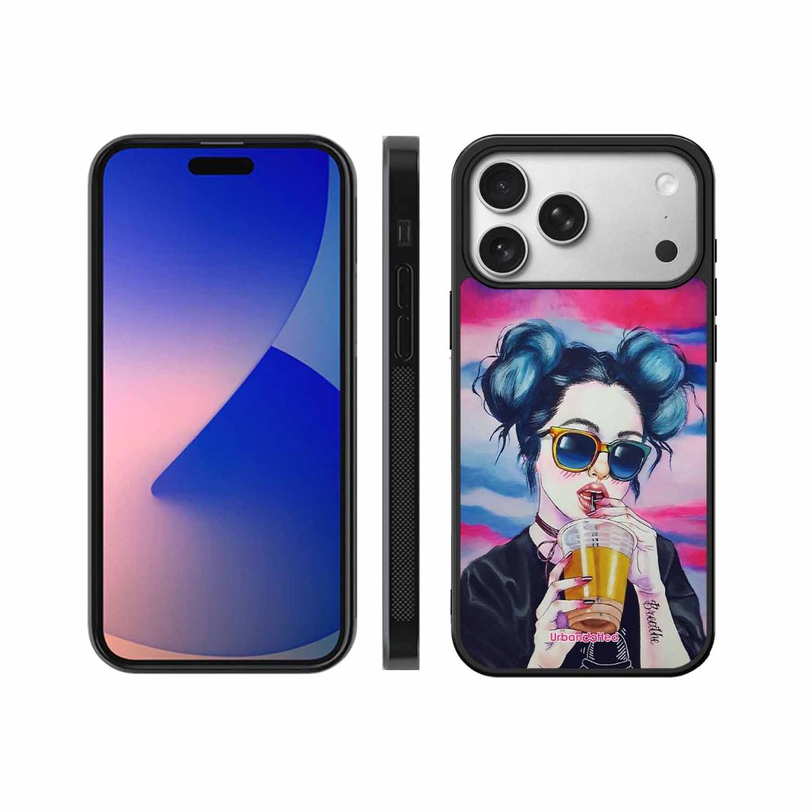 "Breathe" Tattoo Girl Glass Case For iPhone 17 Pro