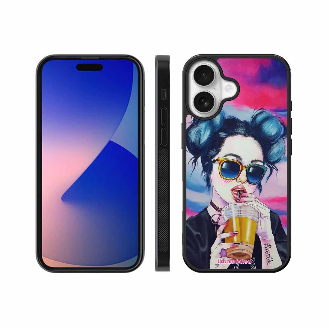 "Breathe" Tattoo Girl Glass Case For iPhone 17