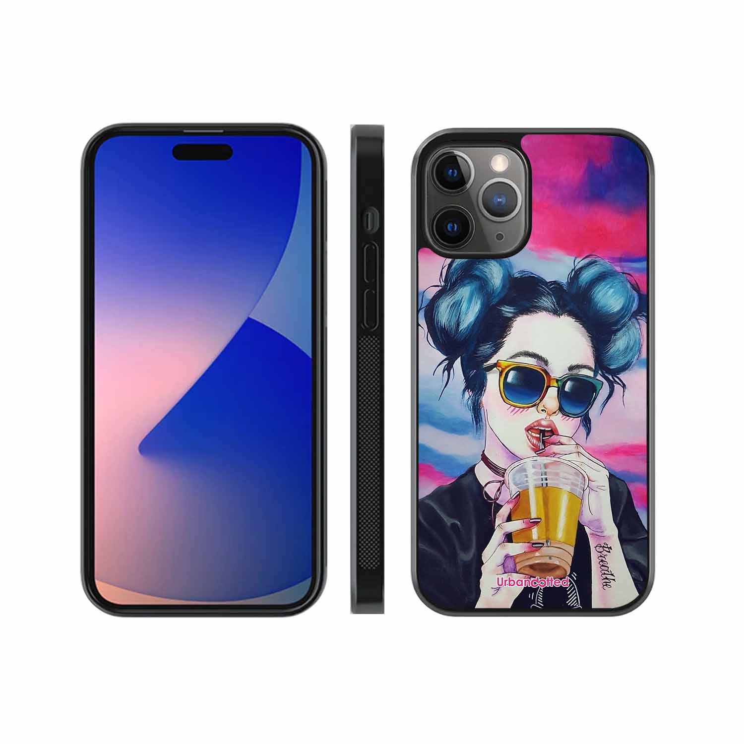 "Breathe" Tattoo Girl Glass Case For iPhone 11 Pro