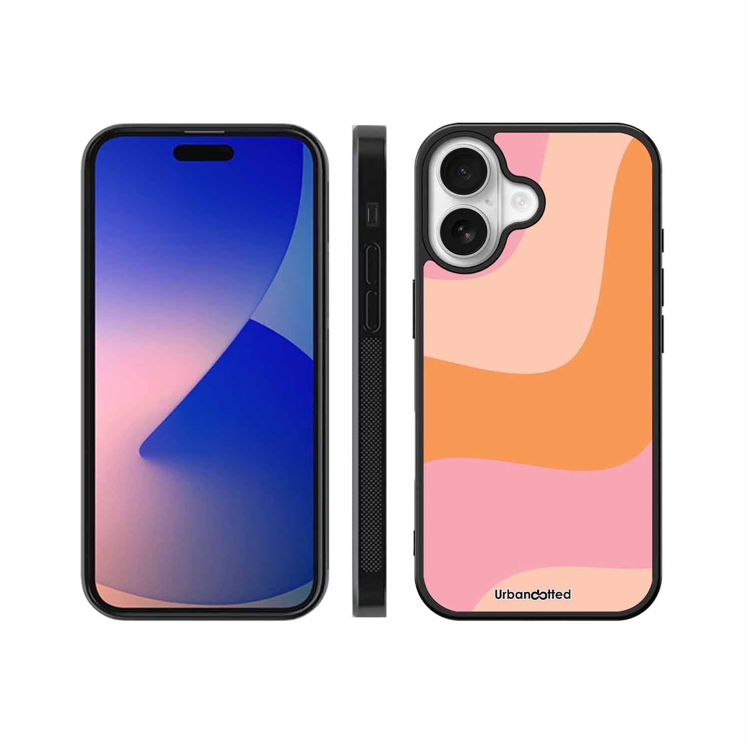 Soft Swirling Stripes Glass Case For iPhone 17