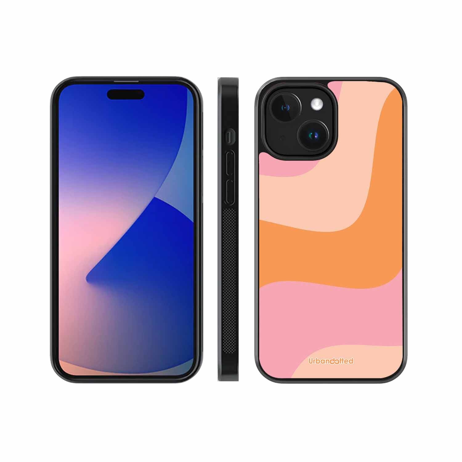 Soft Swirling Stripes Glass Case For iPhone 15