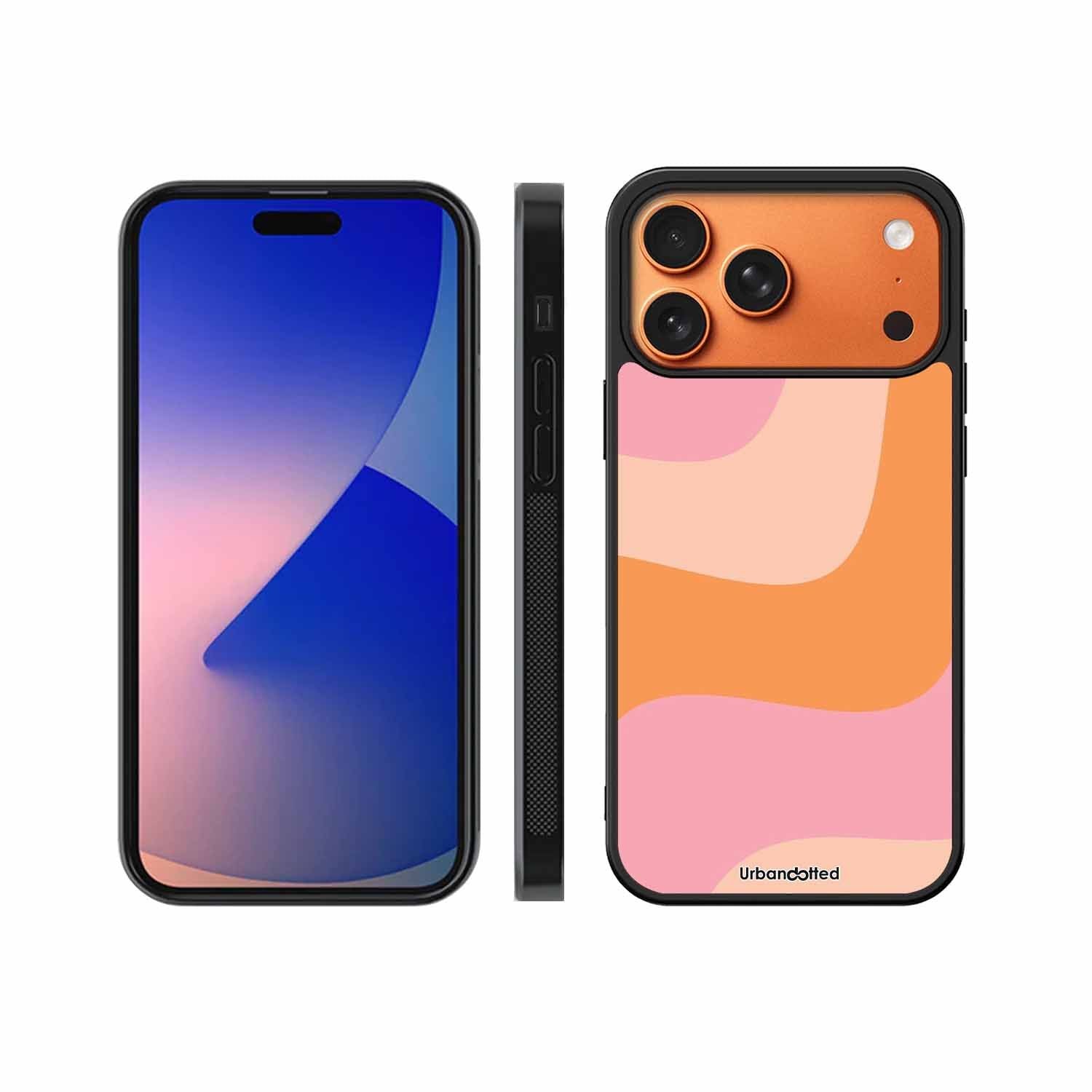 Soft Swirling Stripes Glass Case For iPhone 17 Pro Max