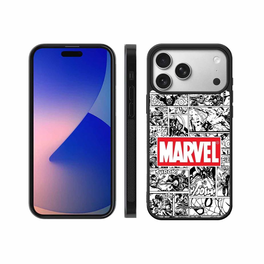 Black and White Comic Book Glass Case For iPhone 17 Pro