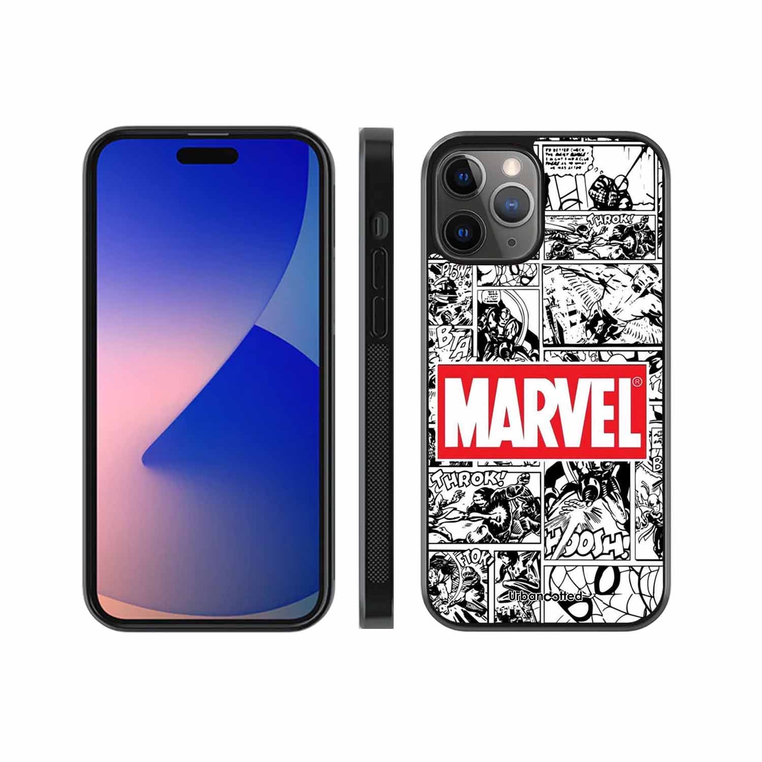 Black and White Comic Book Glass Case For iPhone 11 Pro