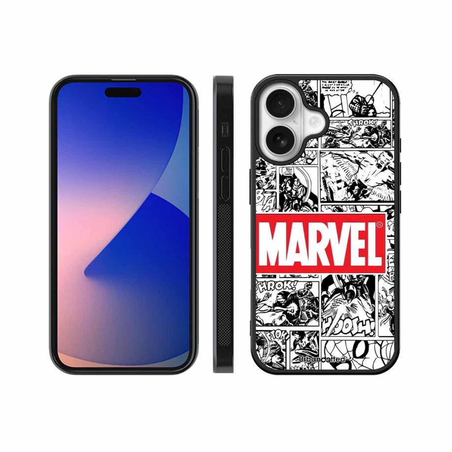 Black and White Comic Book Glass Case For iPhone 17