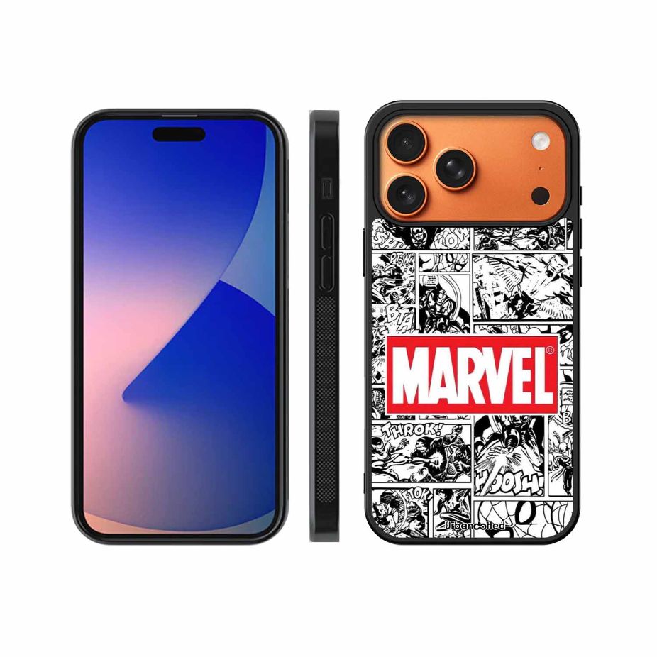 Black and White Comic Book Glass Case For iPhone 17 Pro Max