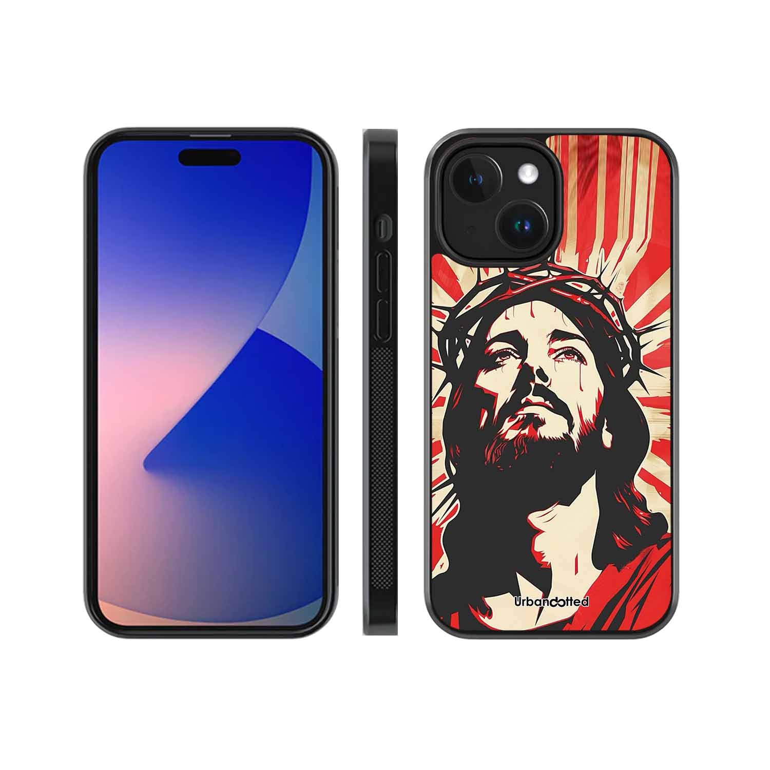 Spiritual Art Glass Case For iPhone 15