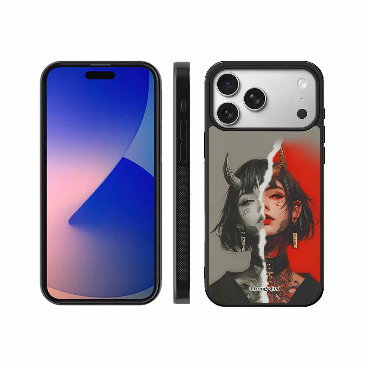 Yin Yang Demon Art Glass Case For iPhone 17 Pro