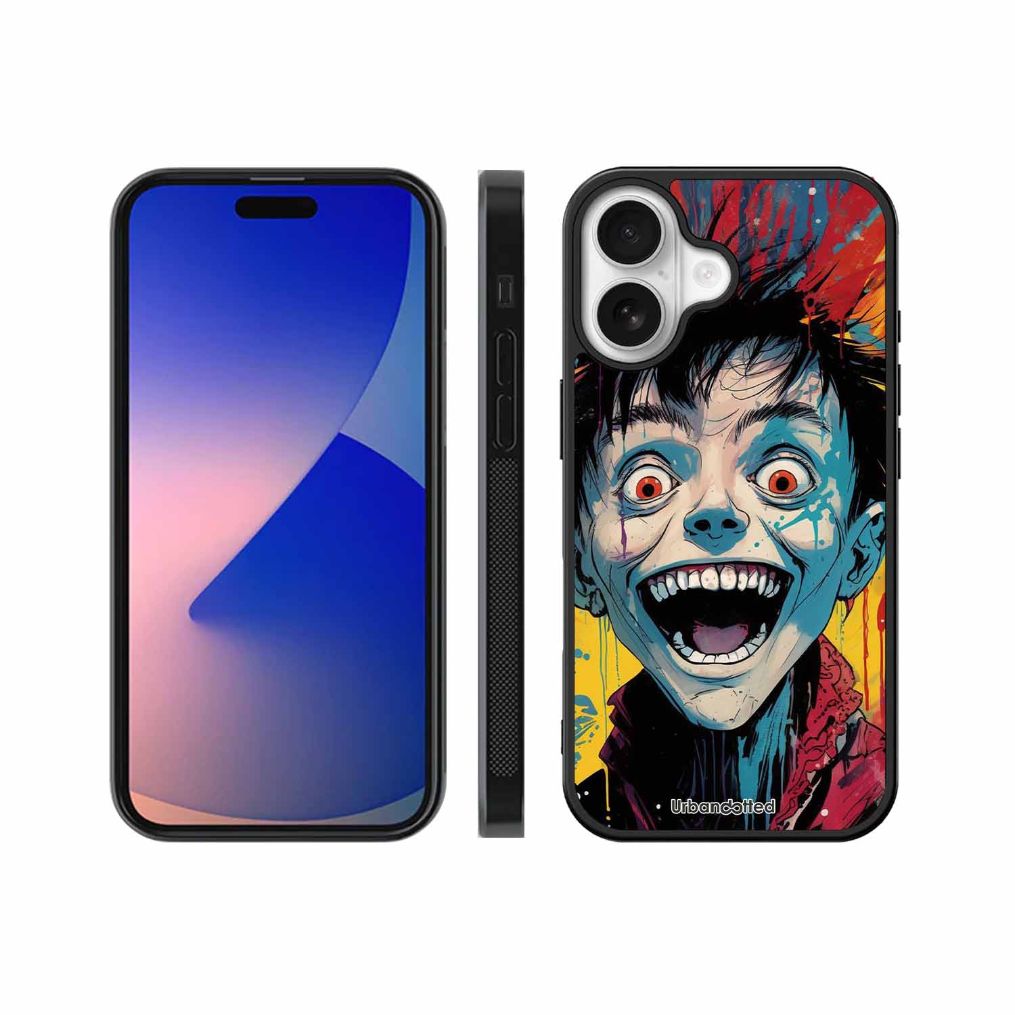 Distorted Joy Illustration Glass Case For iPhone 17