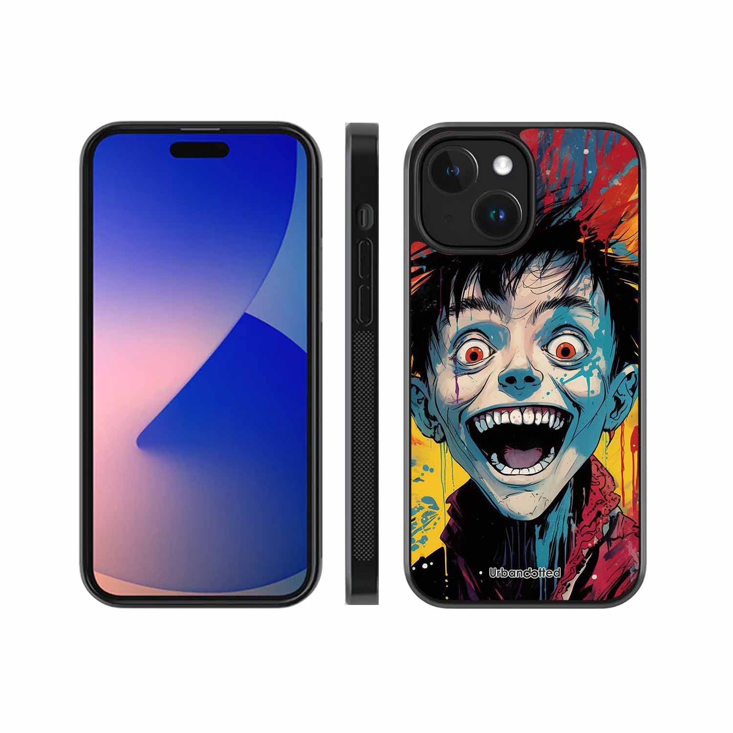 Distorted Joy Illustration Glass Case For iPhone 15