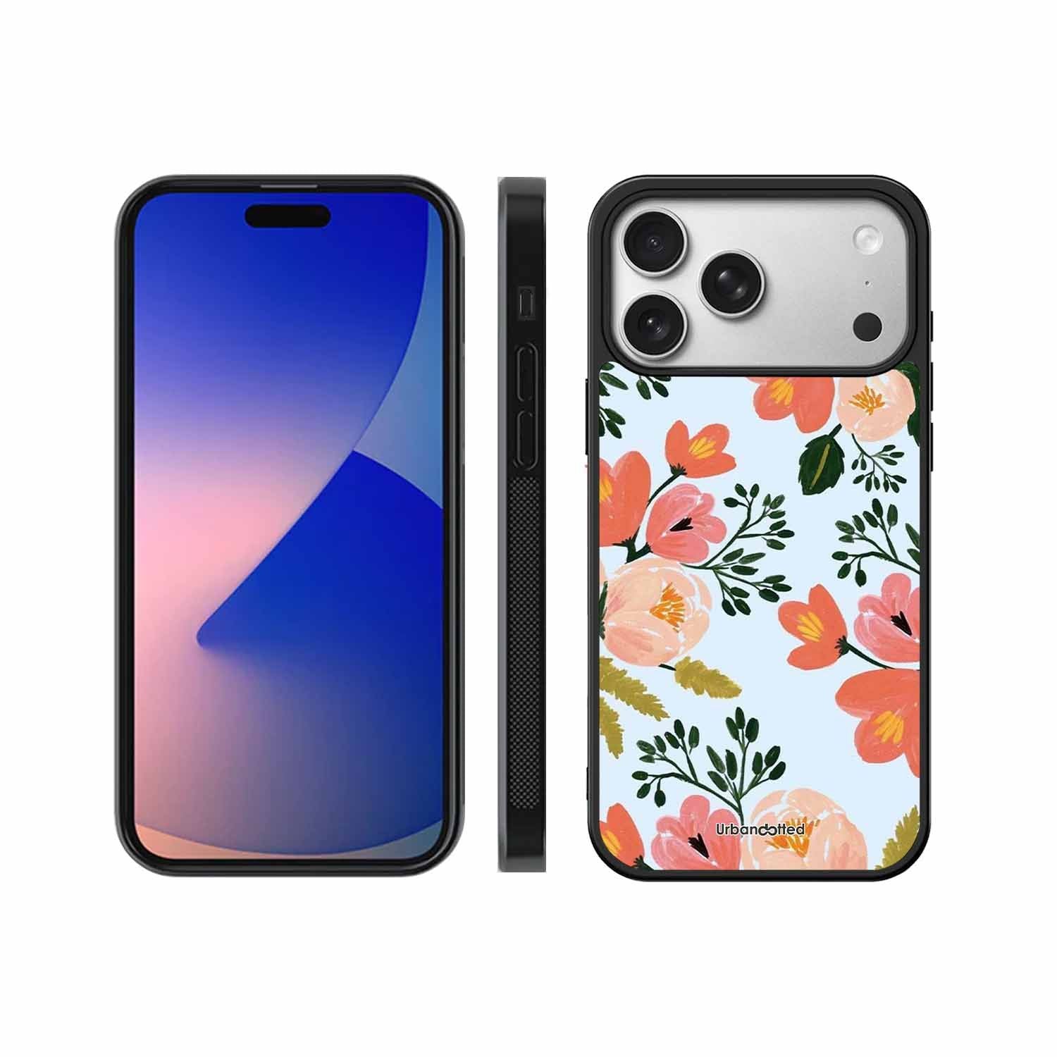 Painted Floral Bouque Glass Case For iPhone 17 Pro
