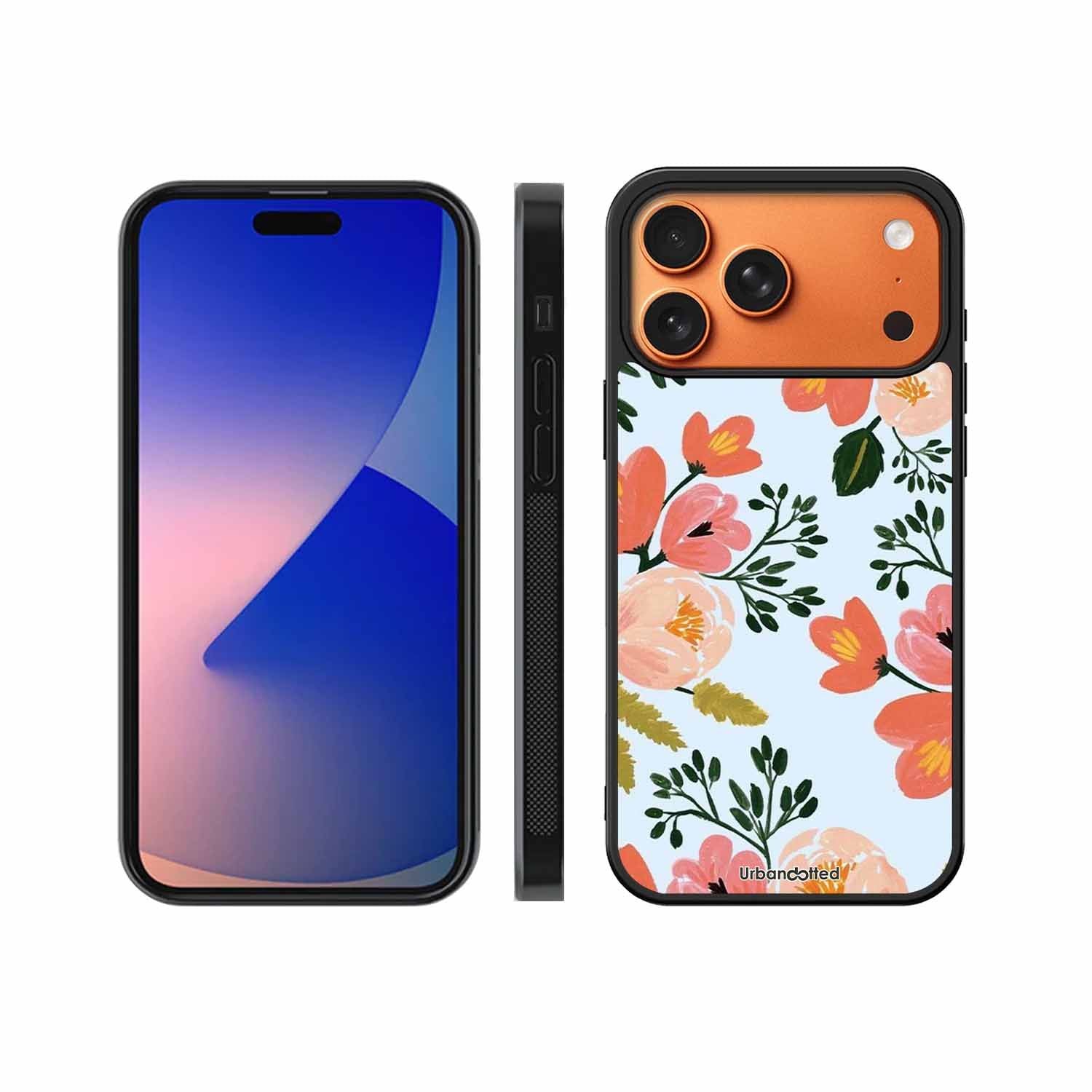 Painted Floral Bouque Glass Case For iPhone 17 Pro Max