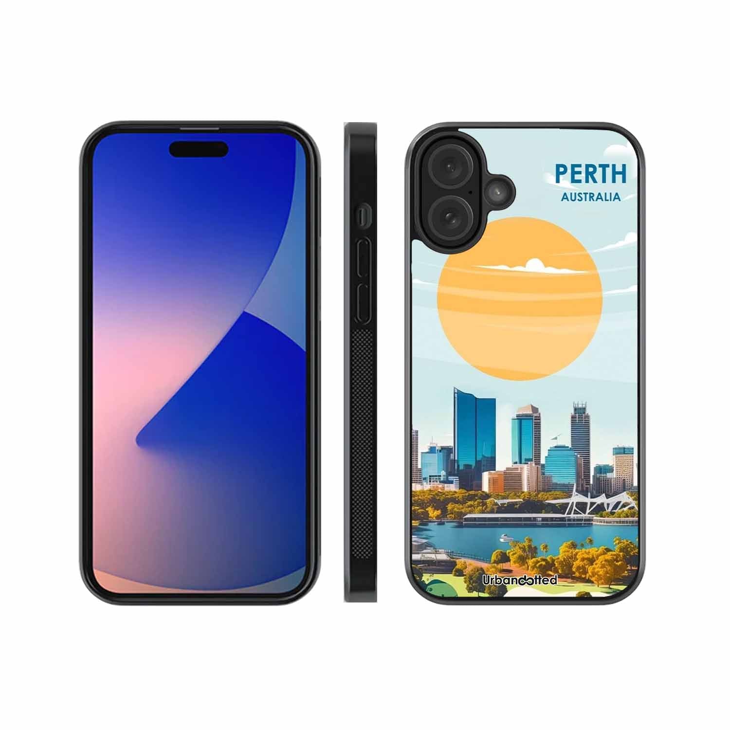 Western Australia Cityscape Glass Case For iPhone 16 Plus