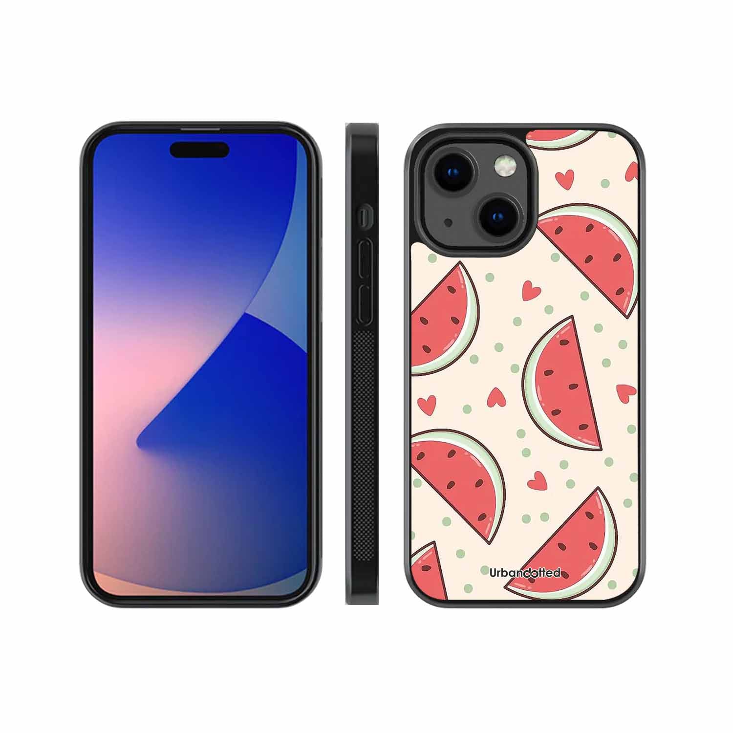 Watermelon Slice Fun Glass Case For iPhone 13 Mini