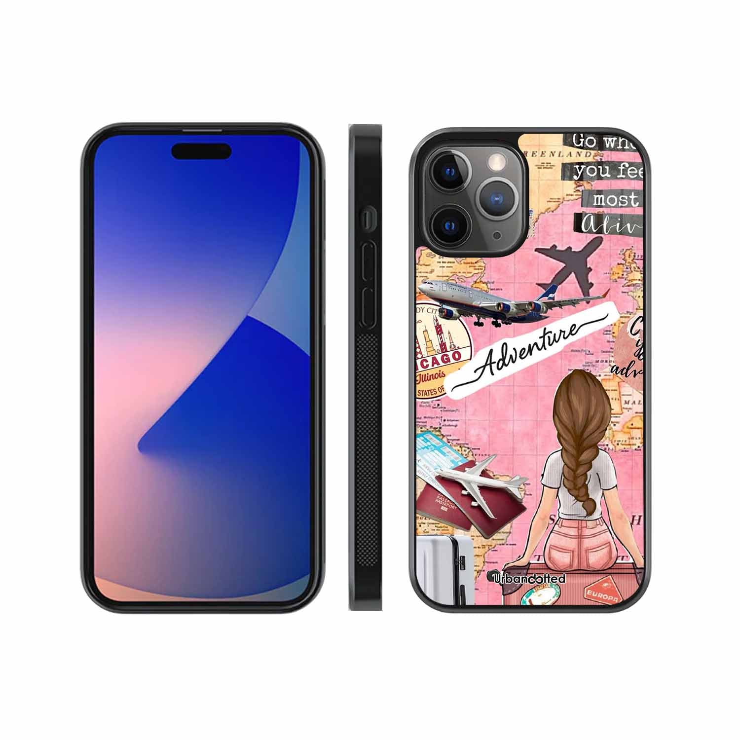 Travel Adventure Map Glass Case For iPhone 11 Pro