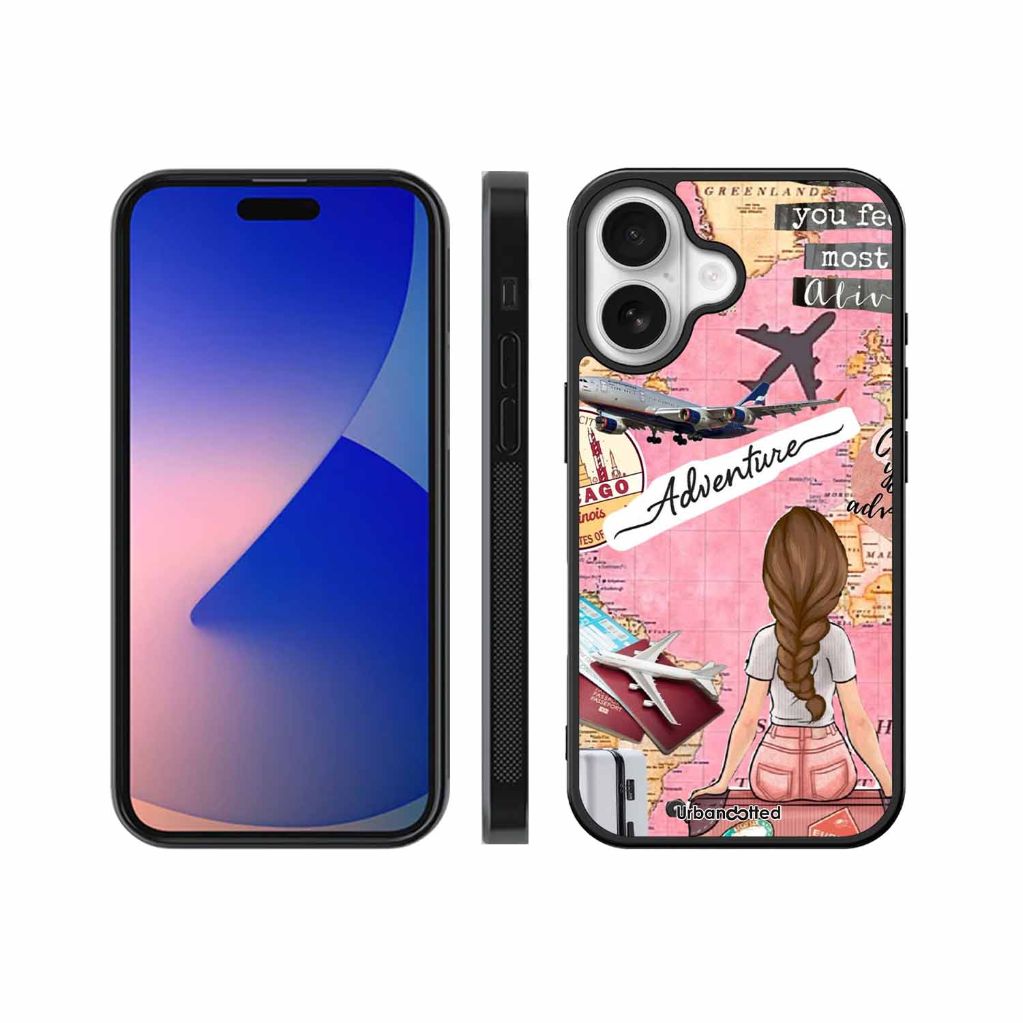 Travel Adventure Map Glass Case For iPhone 17