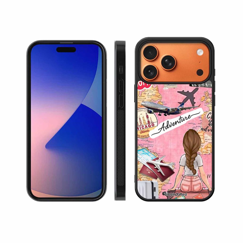 Travel Adventure Map Glass Case For iPhone 17 Pro Max