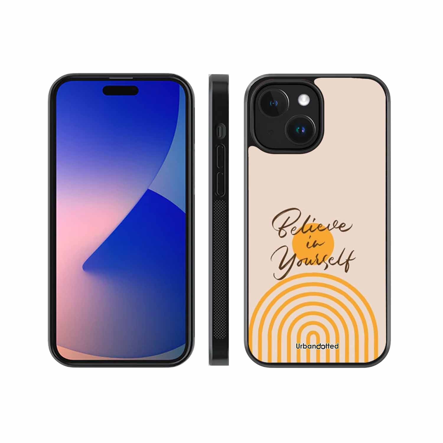 Believe In Yourself Rainbow Glass Case For iPhone 15
