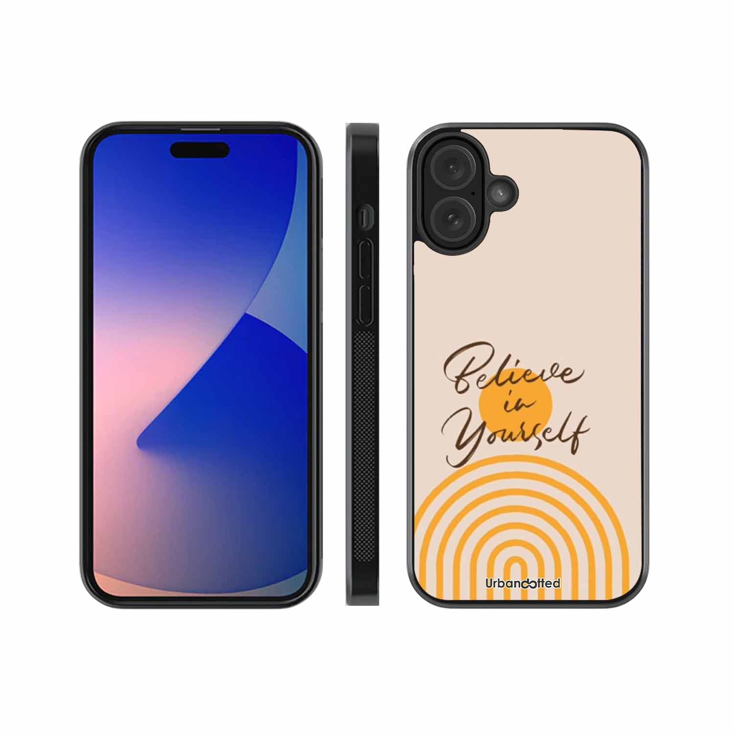 Believe In Yourself Rainbow Glass Case For iPhone 16 Plus