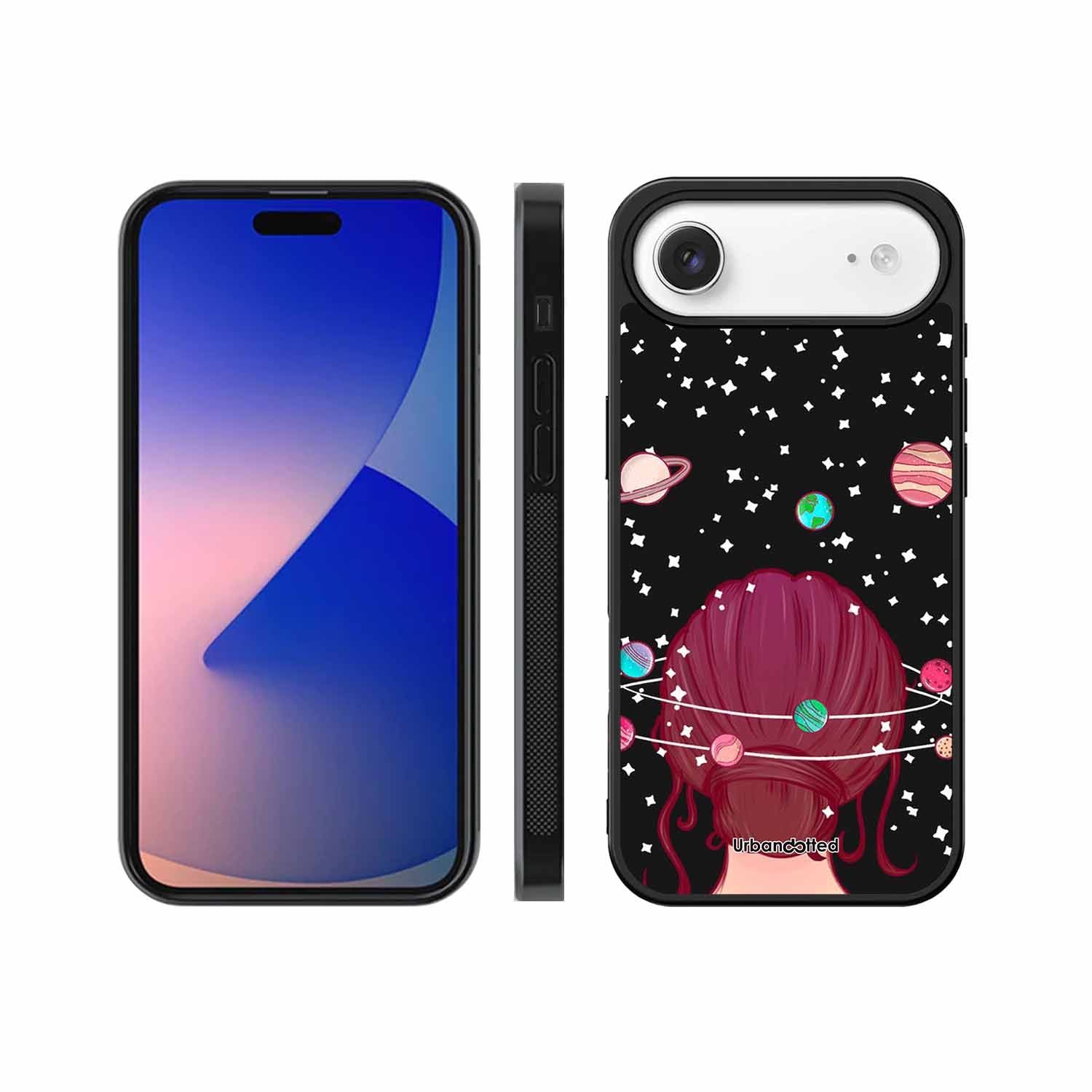 Galactic Hair Space Girl Glass Case For iPhone Air