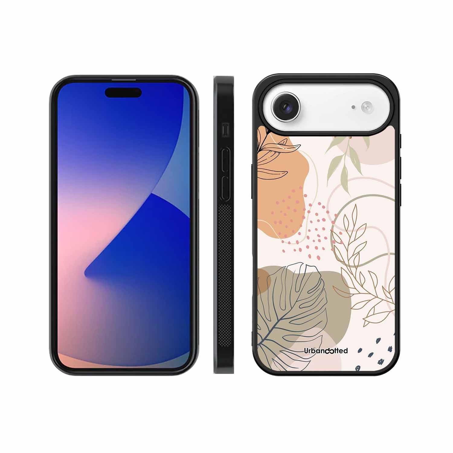 Minimalist Leaf Pattern Glass Case For iPhone Air