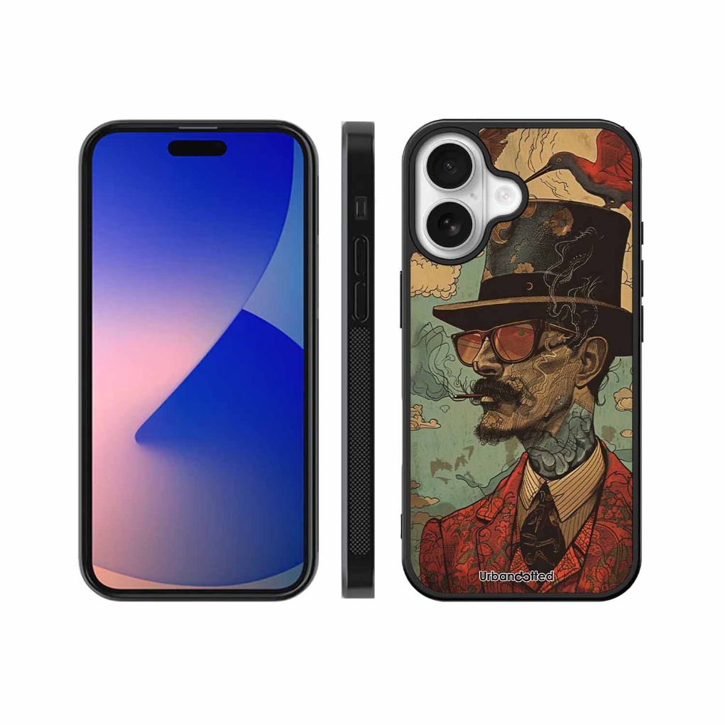 Steampunk Gentleman Smoker Glass Case For iPhone 17