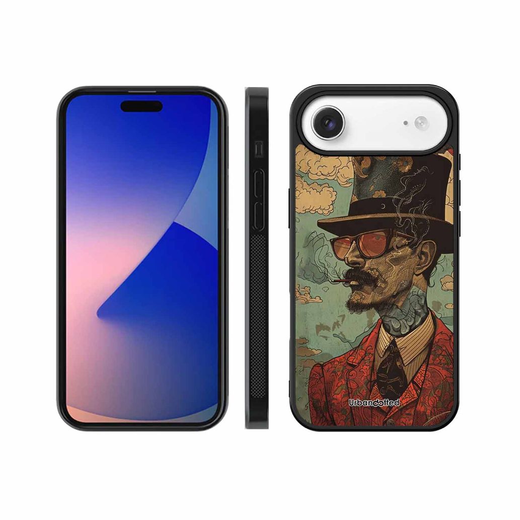 Steampunk Gentleman Smoker Glass Case For iPhone Air