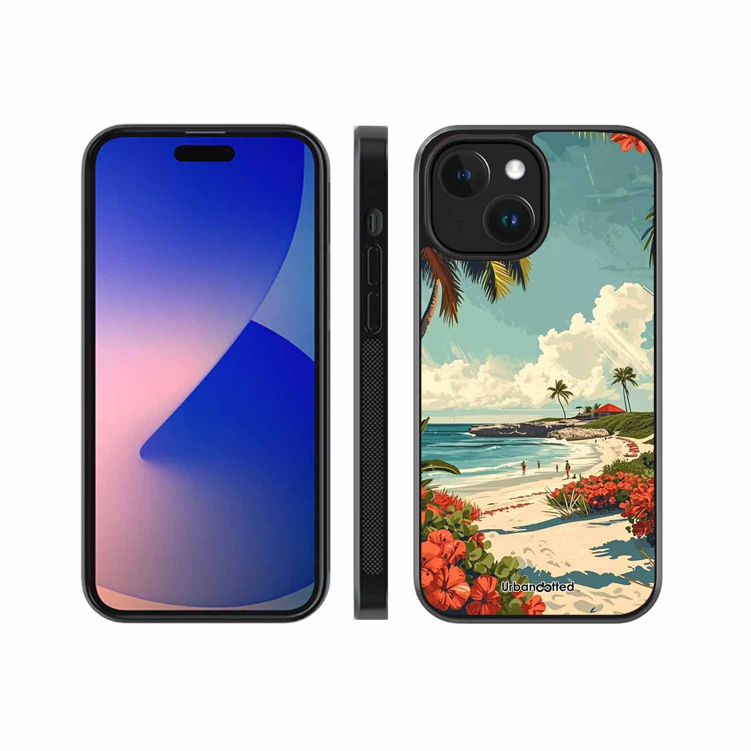 Tropical Beach Paradise Glass Case For iPhone 15 Plus
