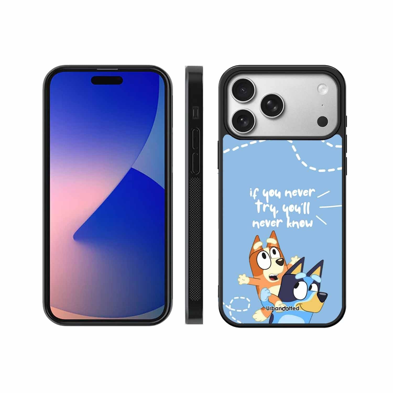 Bluey and Bingo Quote Glass Case For iPhone 17 Pro