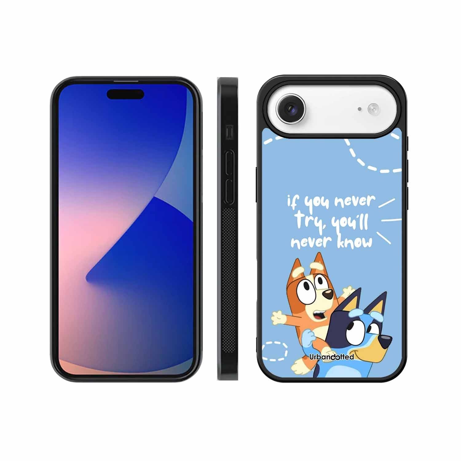 Bluey and Bingo Quote Glass Case For iPhone Air