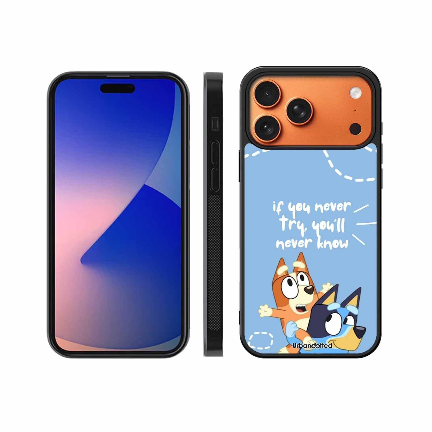 Bluey and Bingo Quote Glass Case For iPhone 17 Pro Max