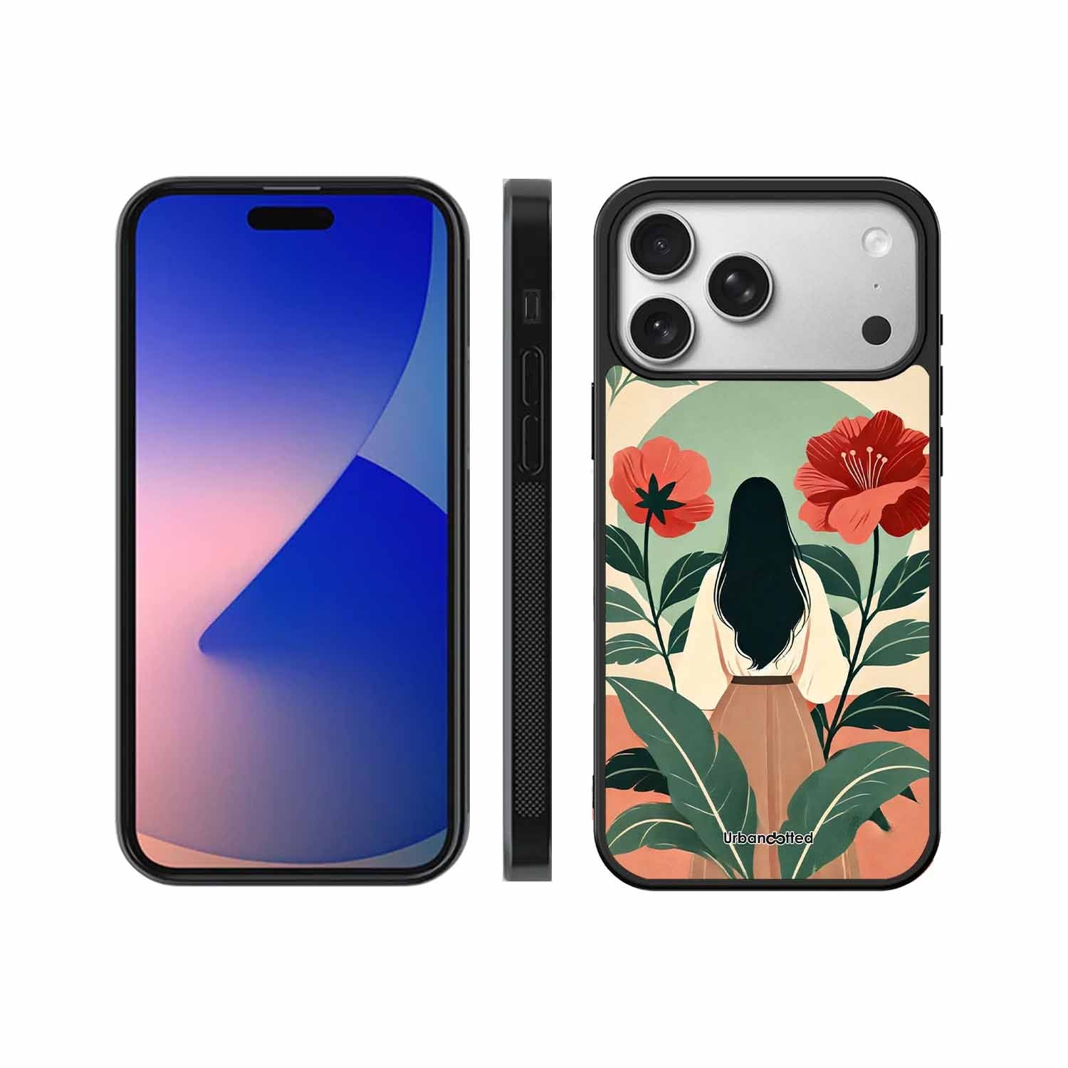 Woman in Floral Garden Glass Case For iPhone 17 Pro