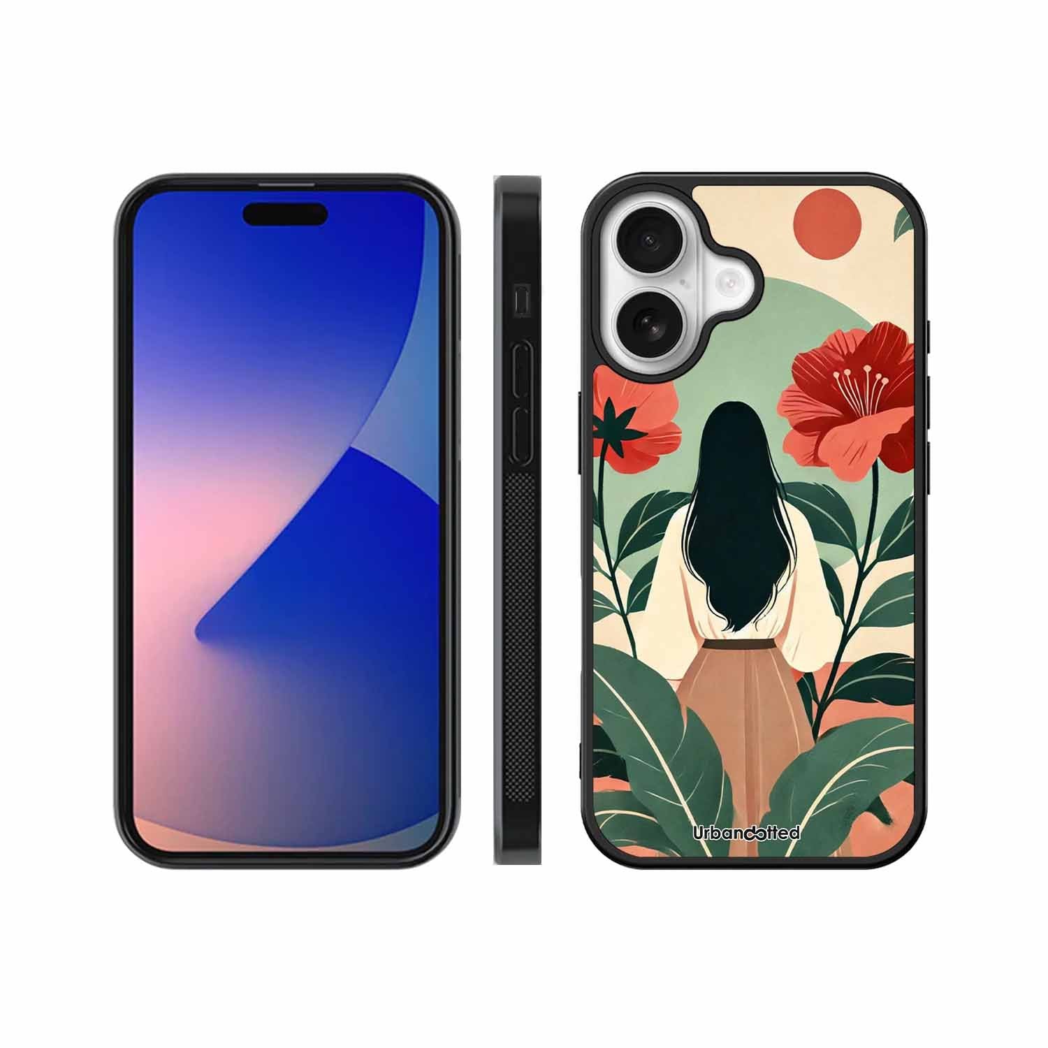Woman in Floral Garden Glass Case For iPhone 17