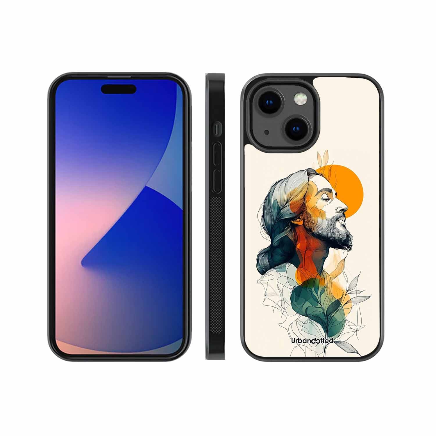 Jesus in Profile Prayer Glass Case For iPhone 13 Mini
