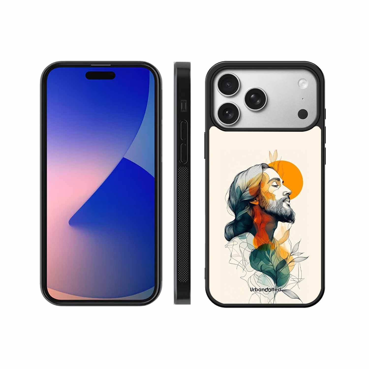 Jesus in Profile Prayer Glass Case For iPhone 17 Pro