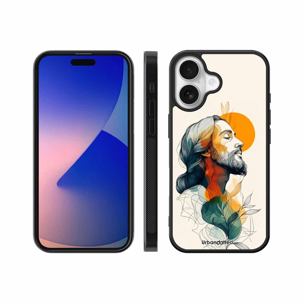 Jesus in Profile Prayer Glass Case For iPhone 17