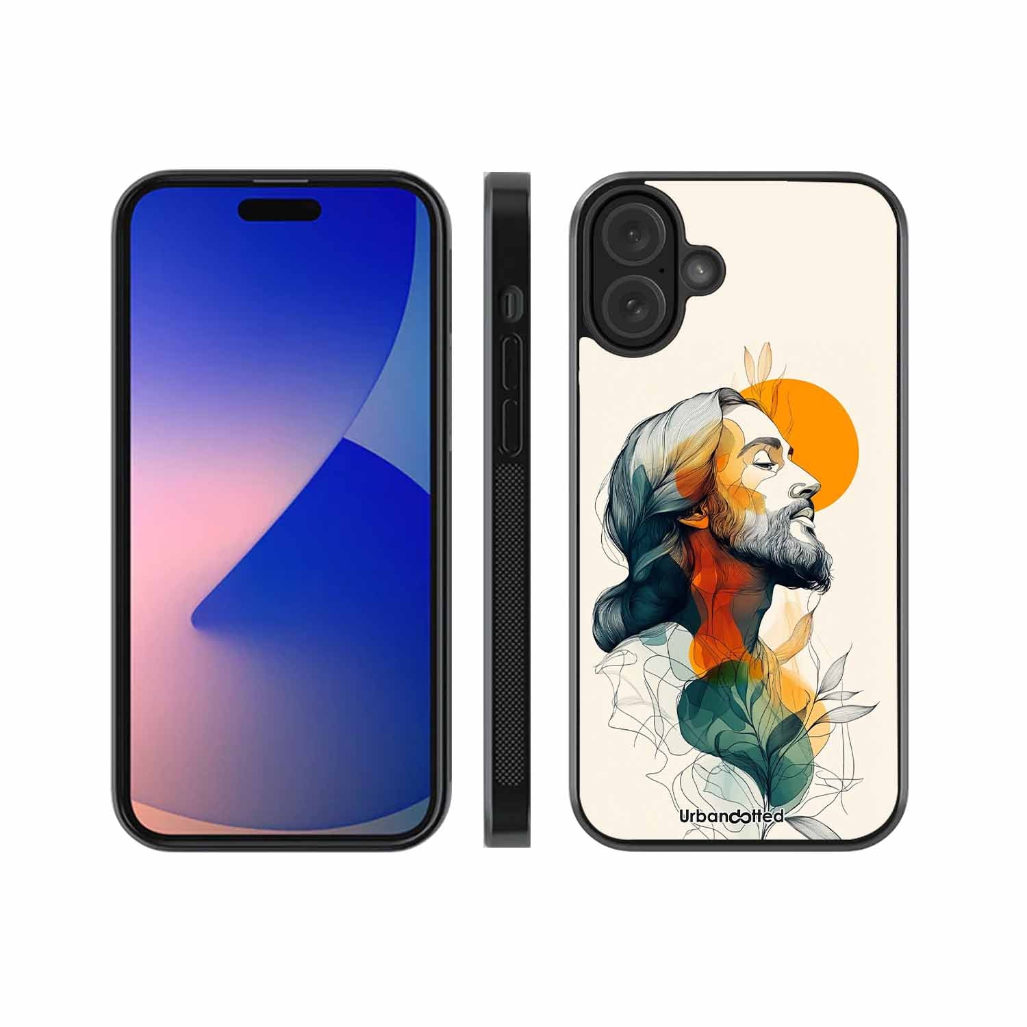 Jesus in Profile Prayer Glass Case For iPhone 16