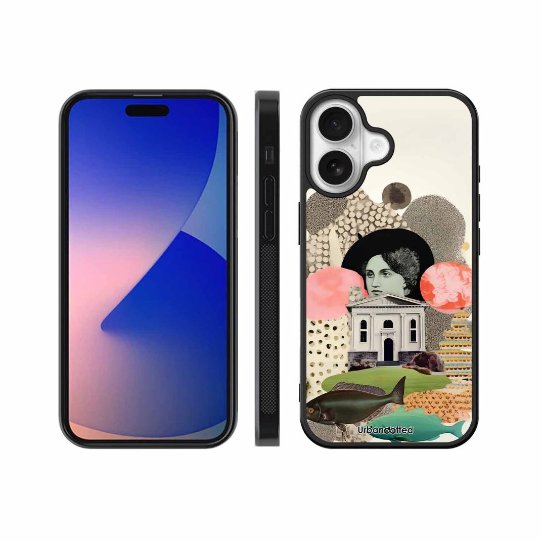 Whimsical Mixed Media Art Glass Case For iPhone 17