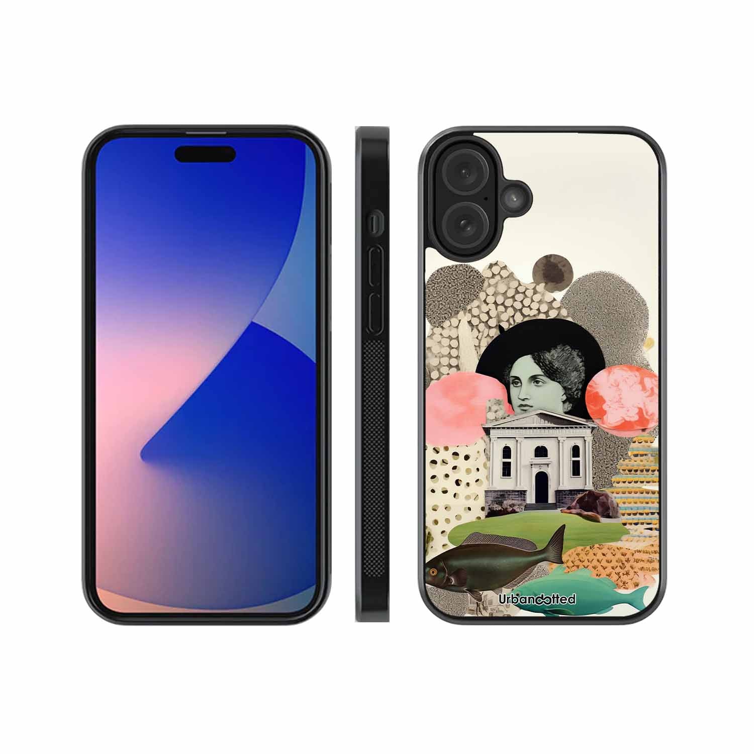 Whimsical Mixed Media Art Glass Case For iPhone 16