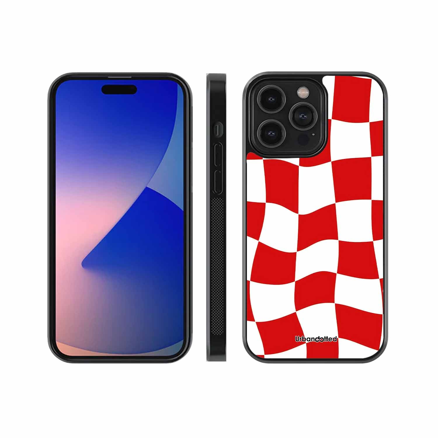 Retro Distorted Checkered Glass Case