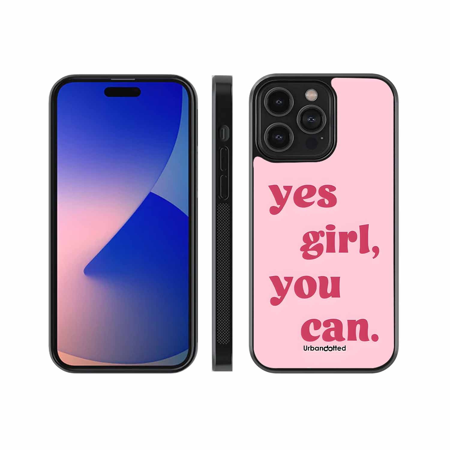 Affirmation Typography Glass Case