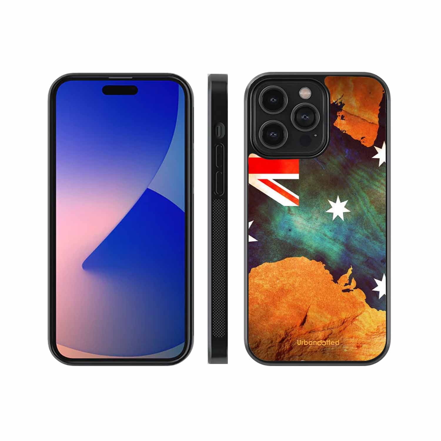 Australian Flag Map Glass Case For iPhone 13 Pro