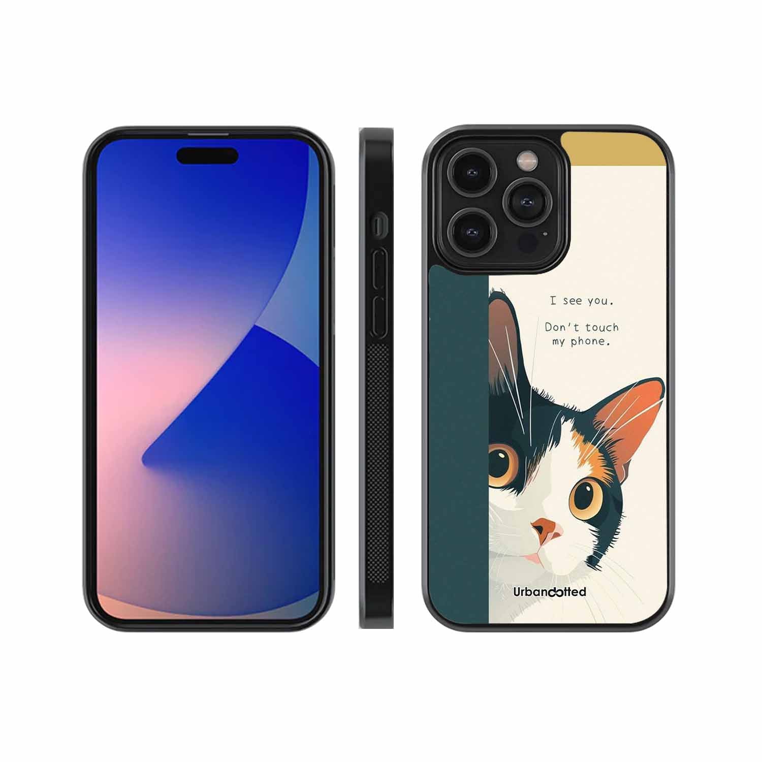 No Touch My Phone Cat Glass Case For iPhone 13 Pro