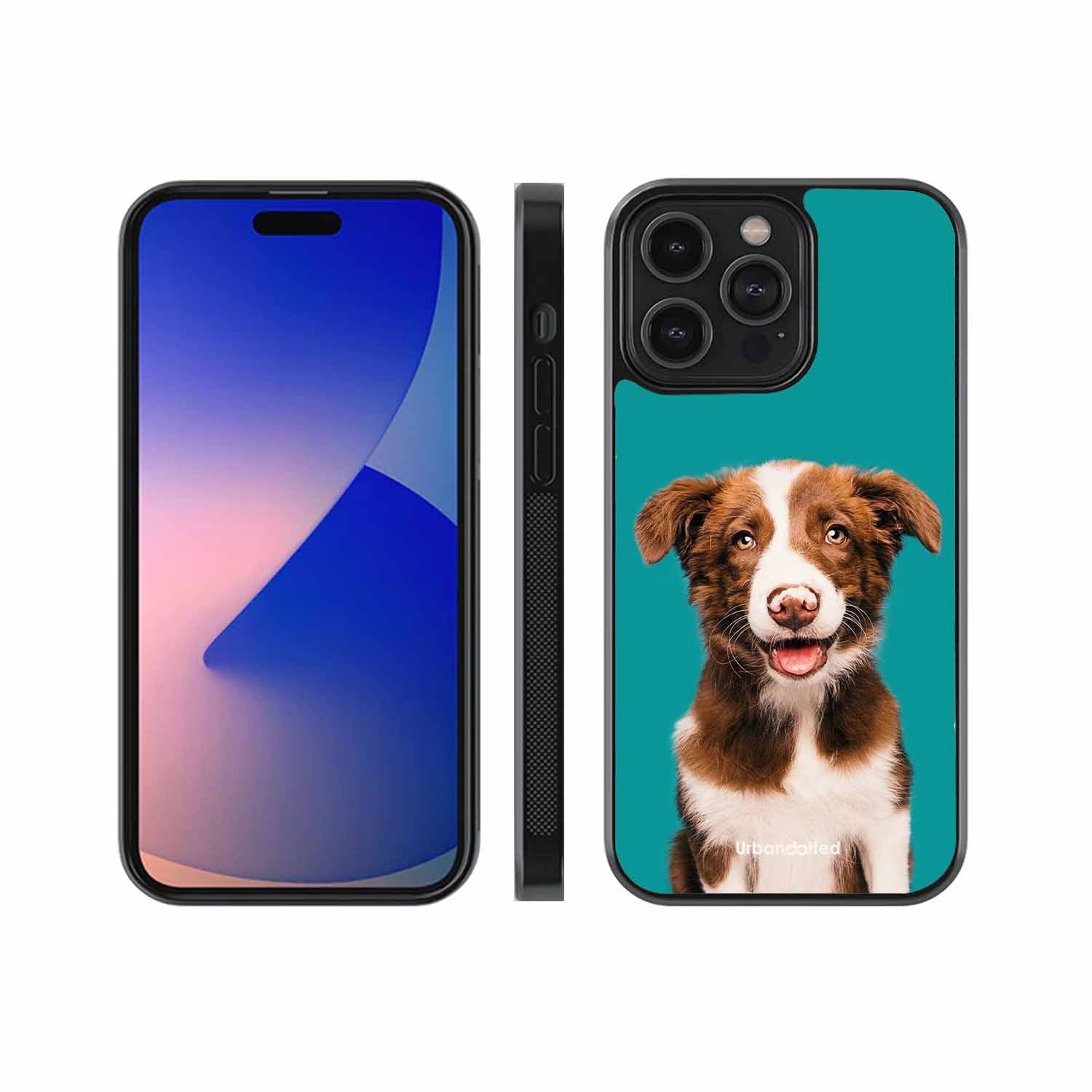 Smiling Dog Portrait Glass Case For iPhone 13 Pro