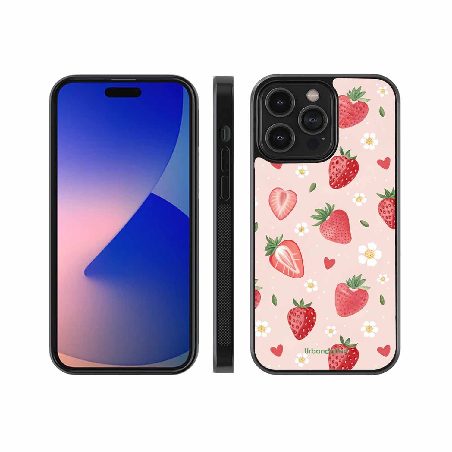 Strawberry Sweetheart Glass Case For iPhone 13 Pro