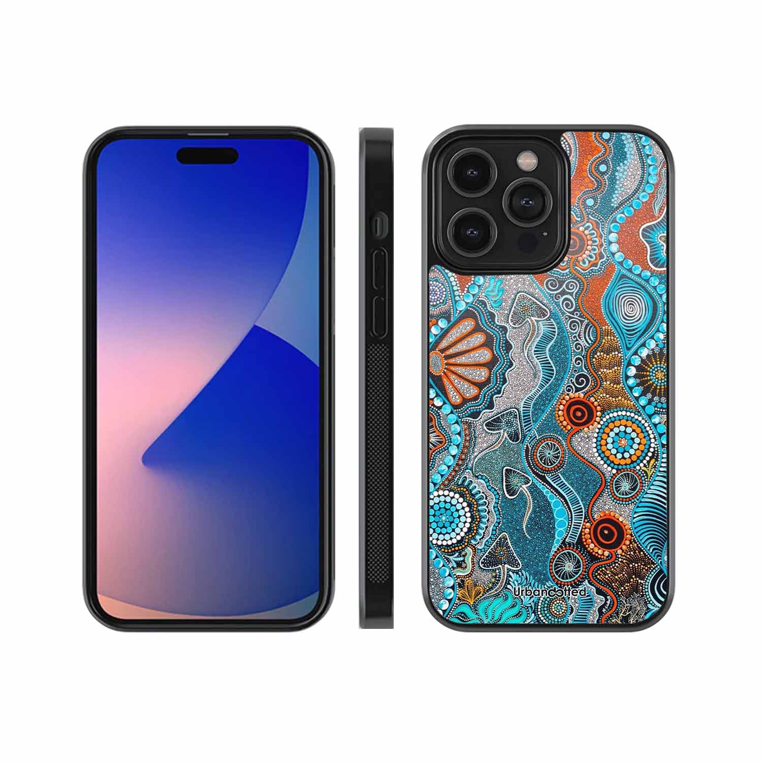 Aboriginal Art Story Glass Case For iPhone 13 Pro Max